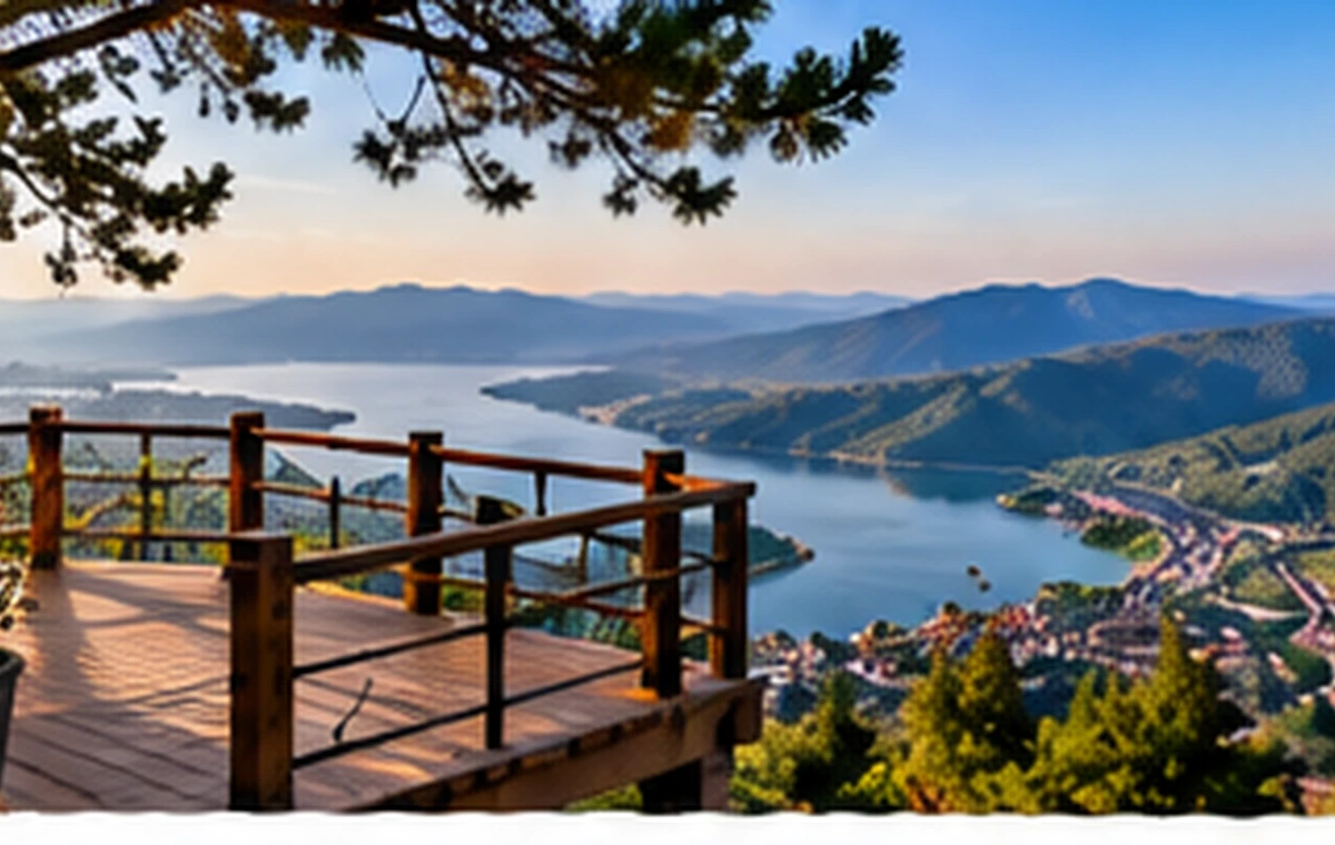 Panoramik manzaralı seyir terası ve yürüyüş alanı